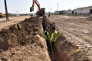الجهد الخدمي يباشر بمد شبكة الماء في منطقة آل فتلة بمحافظة ميسان