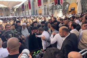 بدء مراسم تشييع عقيلة السيد السيستاني في مرقد الإمام علي ع وكالة الانباء العراقية واع