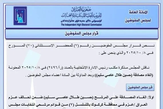 المفوضية تستبعد عدداً من المرشحين من المشاركة في الانتخابات بسبب مخالفات قانونية