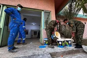 بالصور الحشد يواصل أعماله في إعمار وتأهيل مستشفى الرشاد