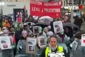 مئات المواطنين في ستوكهولم يتظاهرون احتجاجا على انتهاكات إسرائيل بغزة