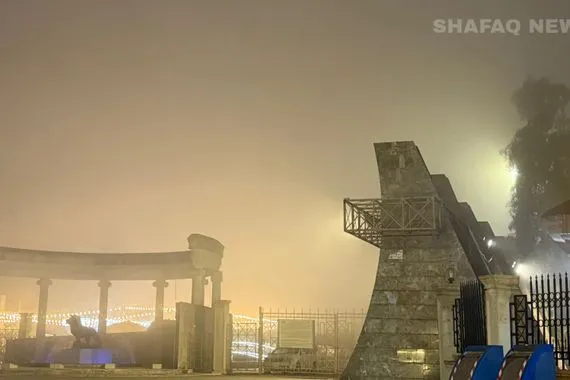 شوارع أربيل تتشح بضباب مسائي صور شفق نيوز