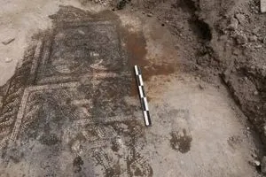 اكتشاف لوحة فسيفساء أثناء أعمال زراعية في دمشق