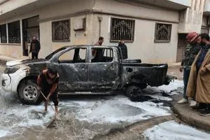 سوريا انفجار سيارة تابعة لوزارة الدفاع في البوكمال فيديو شفق نيوز