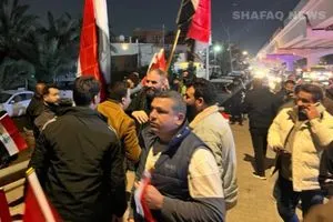 تظاهرة وسط بغداد رفضاً لتدخل ترمب بـ سيادة القرار العراقي صور وفيديوهات شفق نيوز